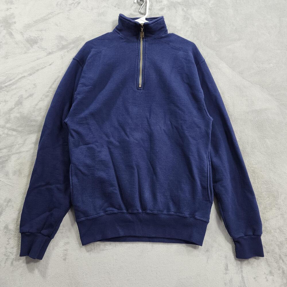 Vintage Russell Athletic Sweatshirt Mens M Blue 1/4 Zip Mock Neck Fleece USA